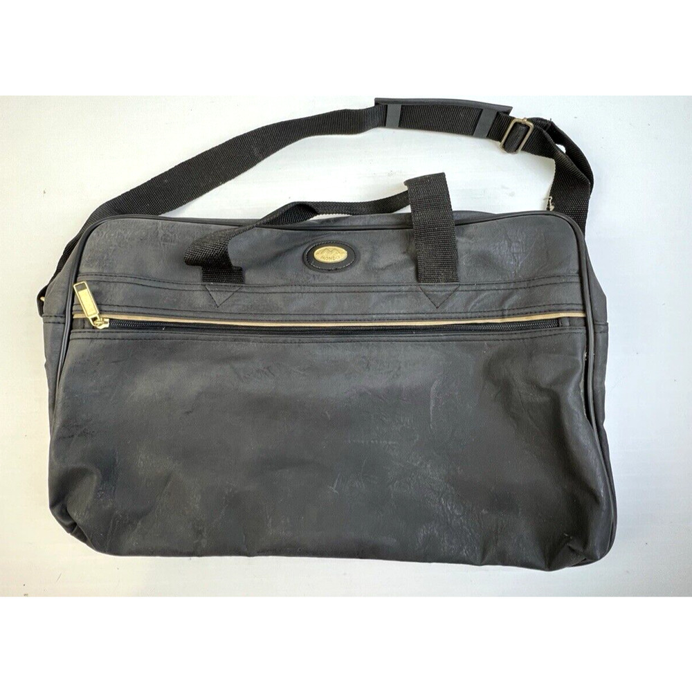 Mondo Faux Letter Black Satchel Computer Bag Business School Crossbody Pouch